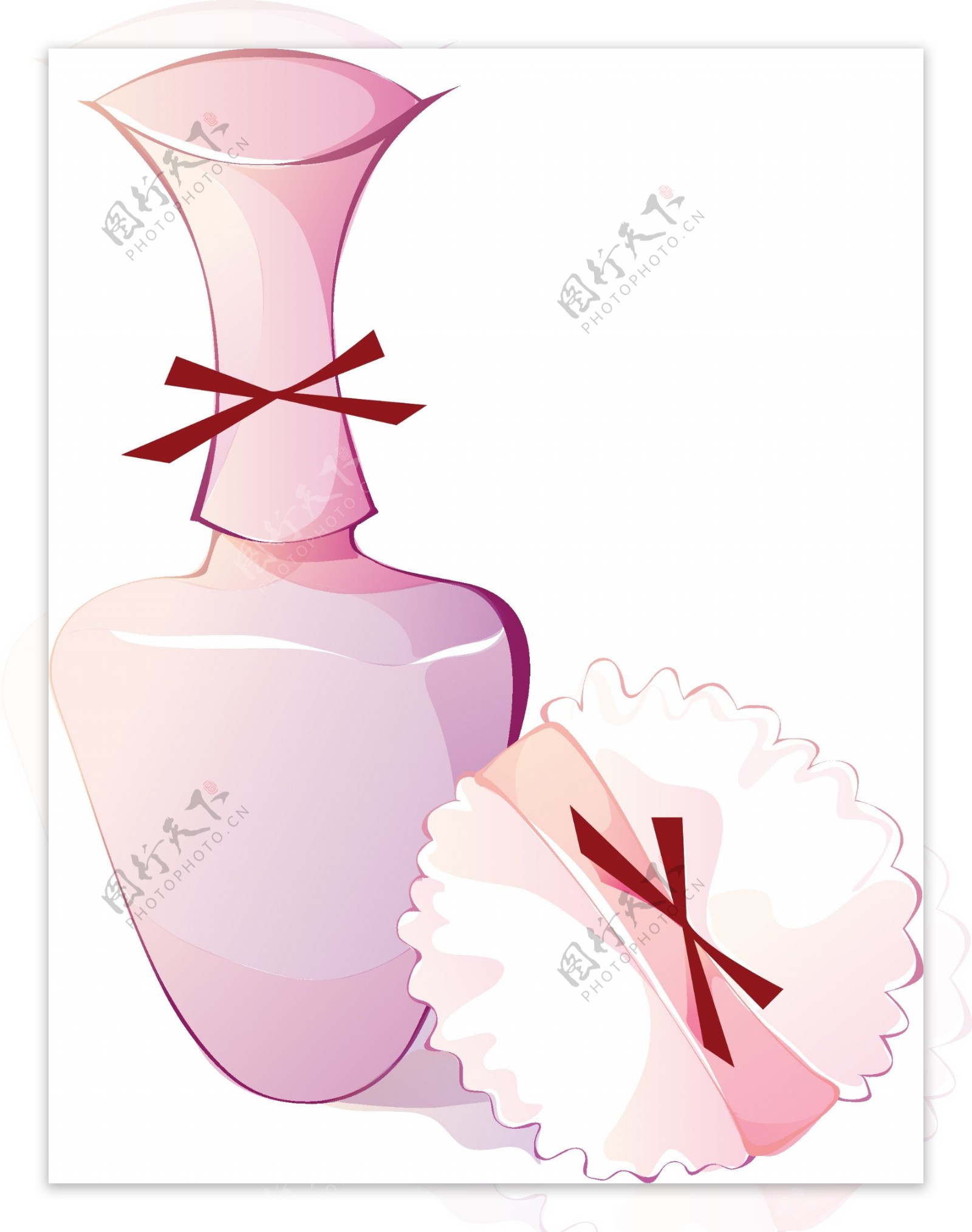 矢量粉色花瓶元素