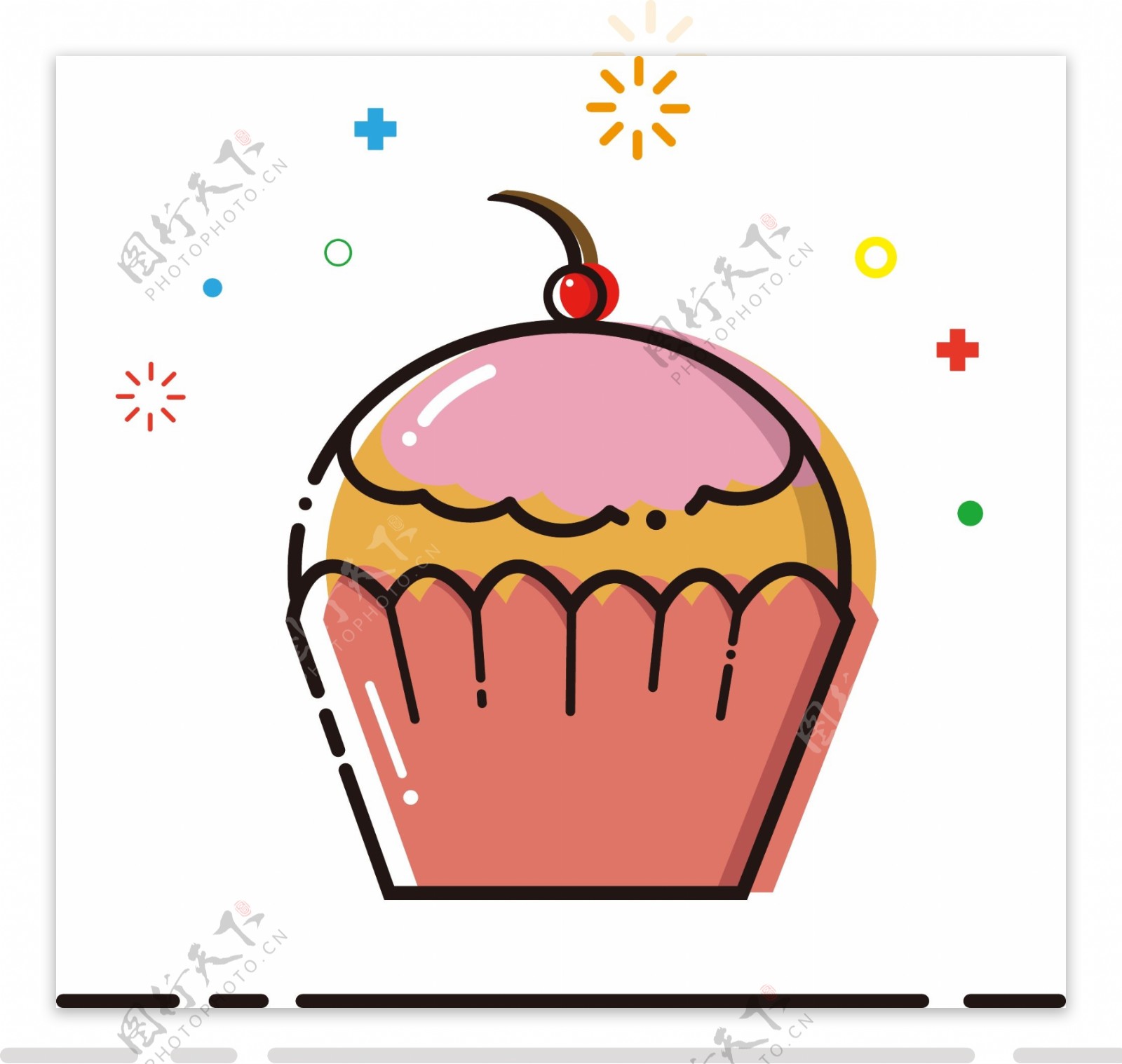 小蛋糕mbe卡通可爱矢量食物元素