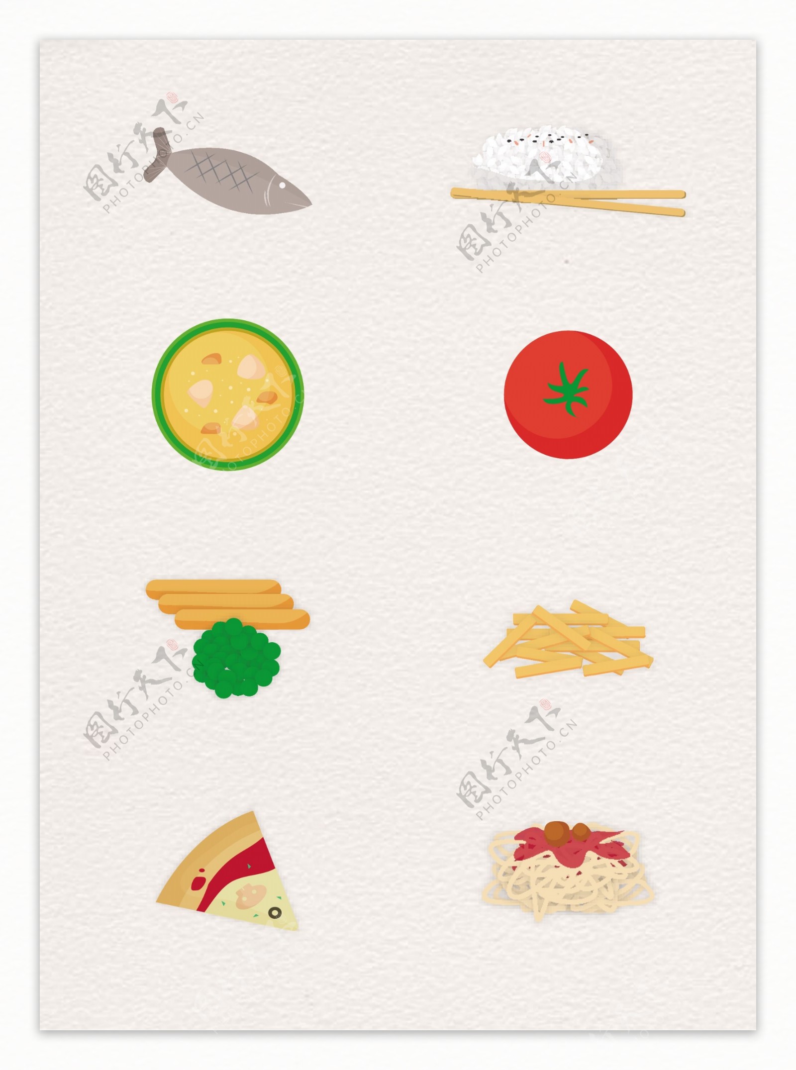 新鲜食物食材图标设计