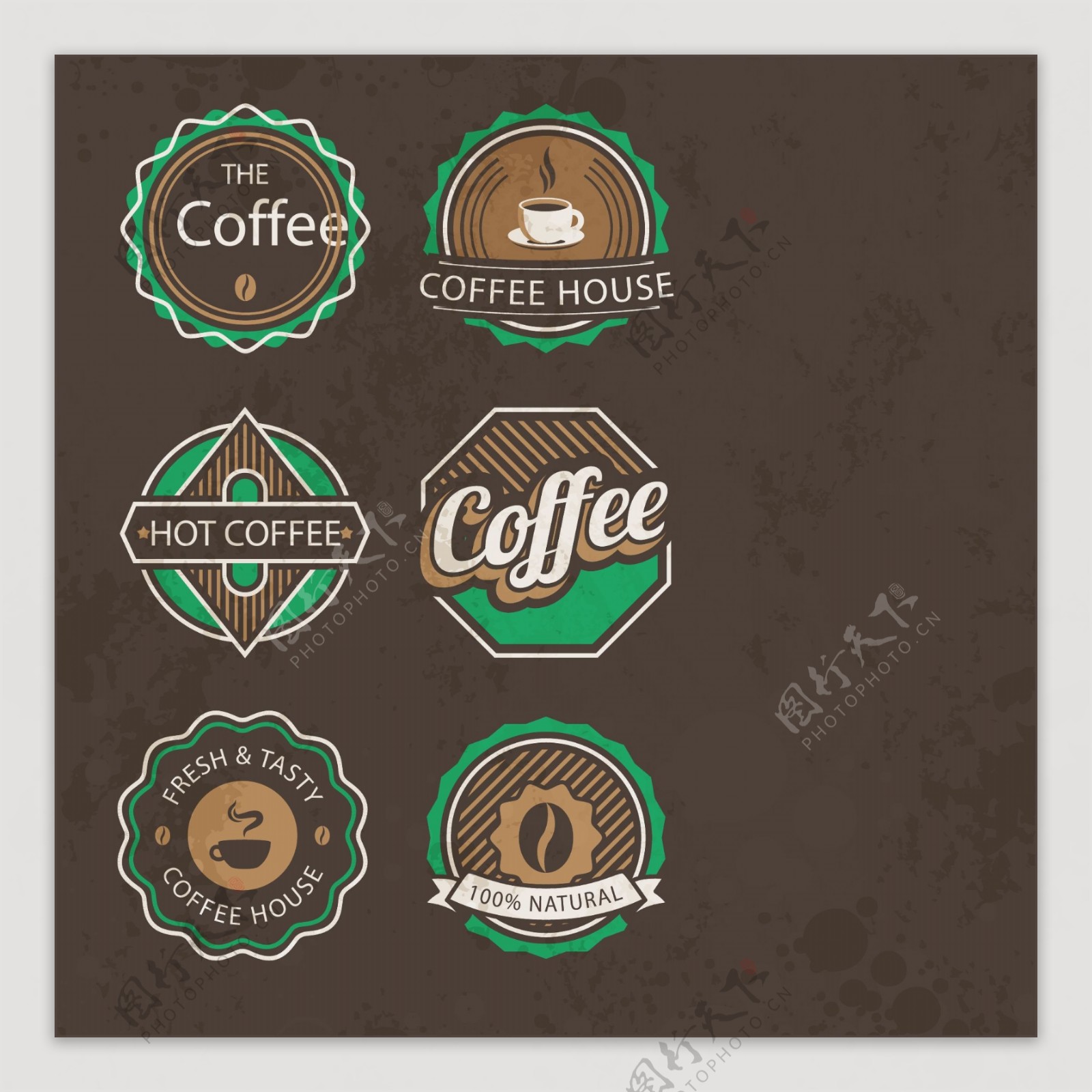 创意的咖啡标志矢量素材