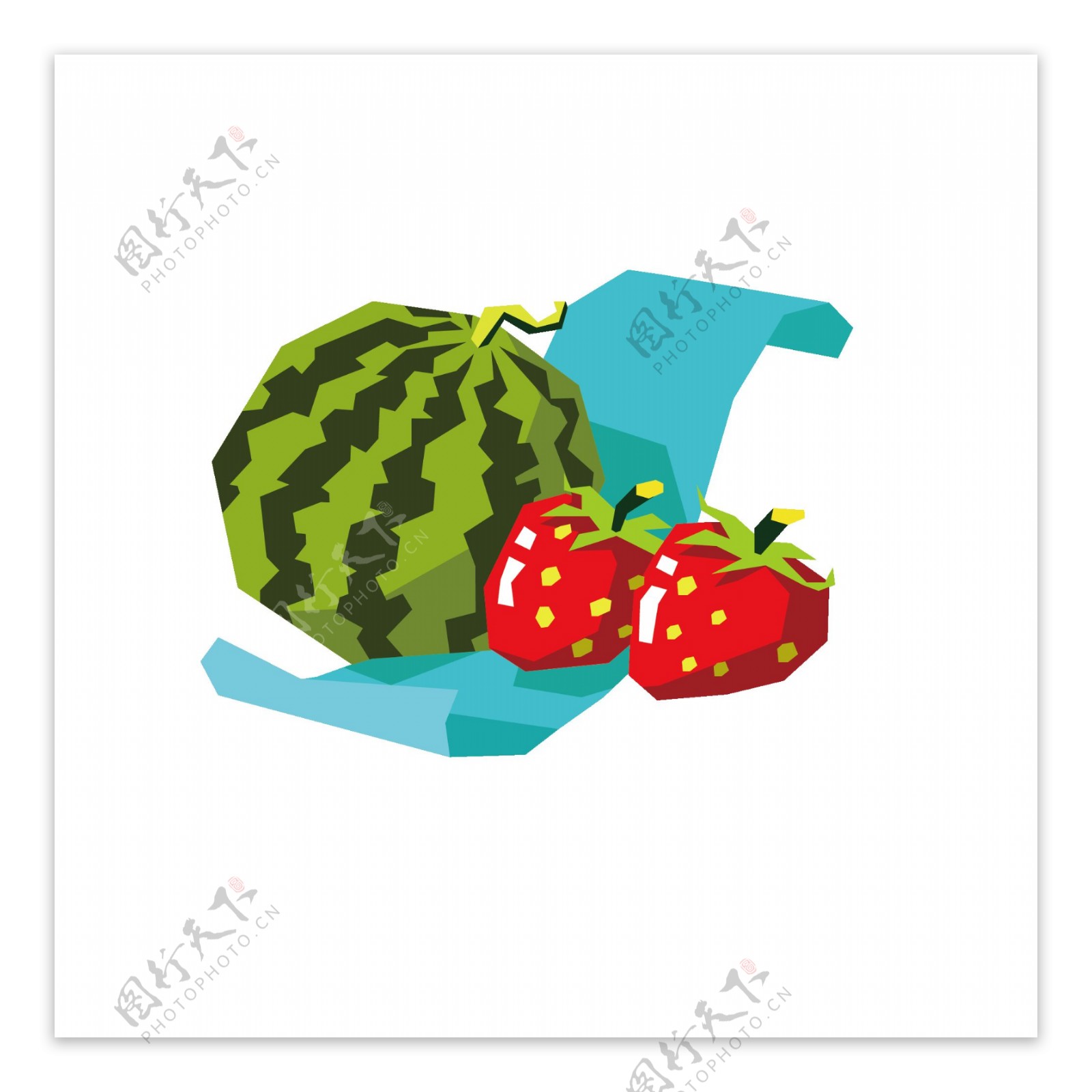 西瓜草莓几何可商用元素