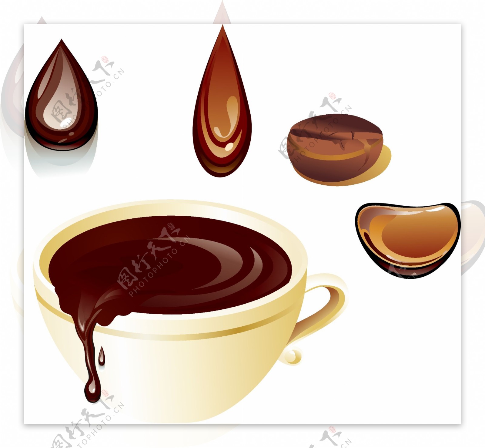 黑色咖啡豆咖啡元素