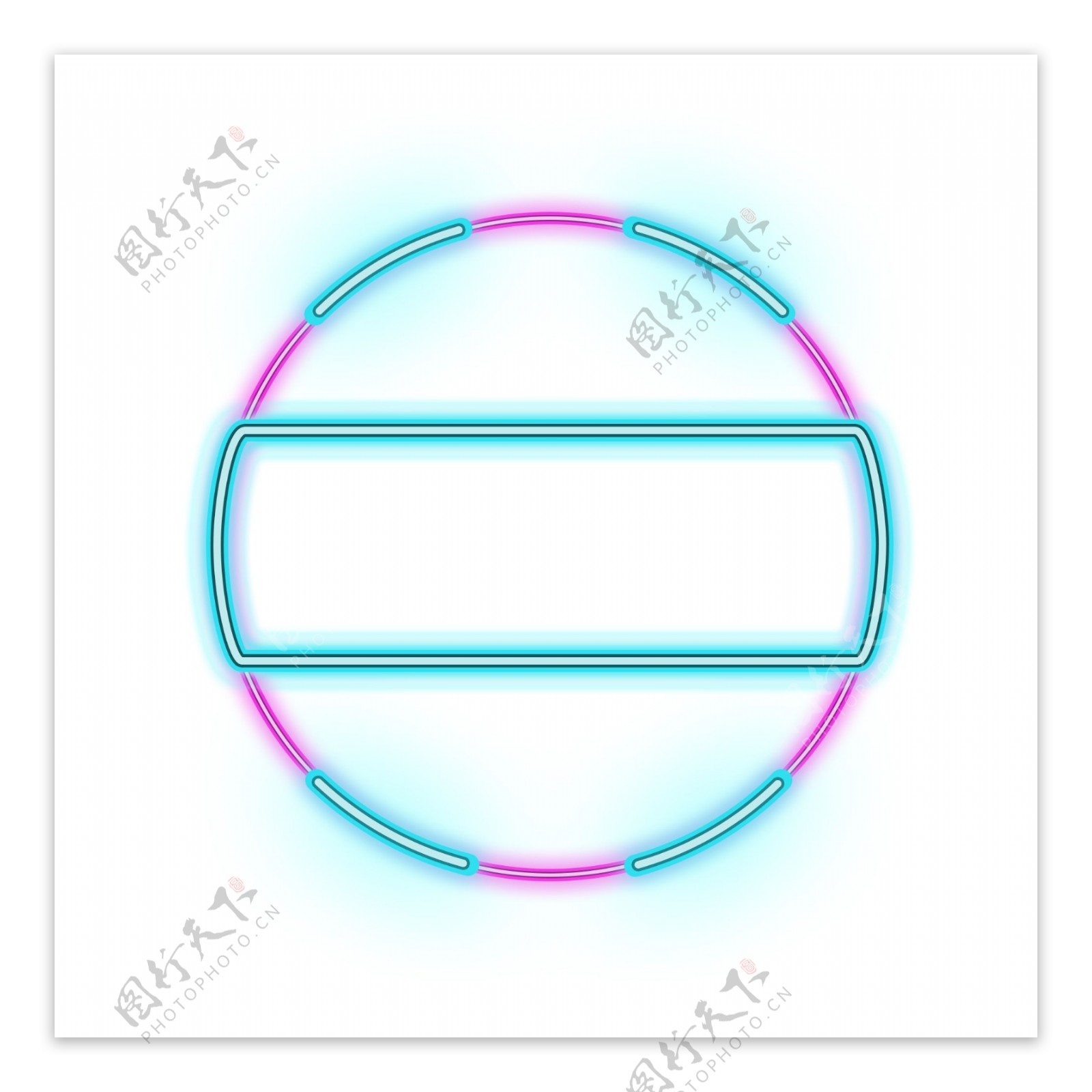 彩色光效电商霓虹圆形方形双11商用边框