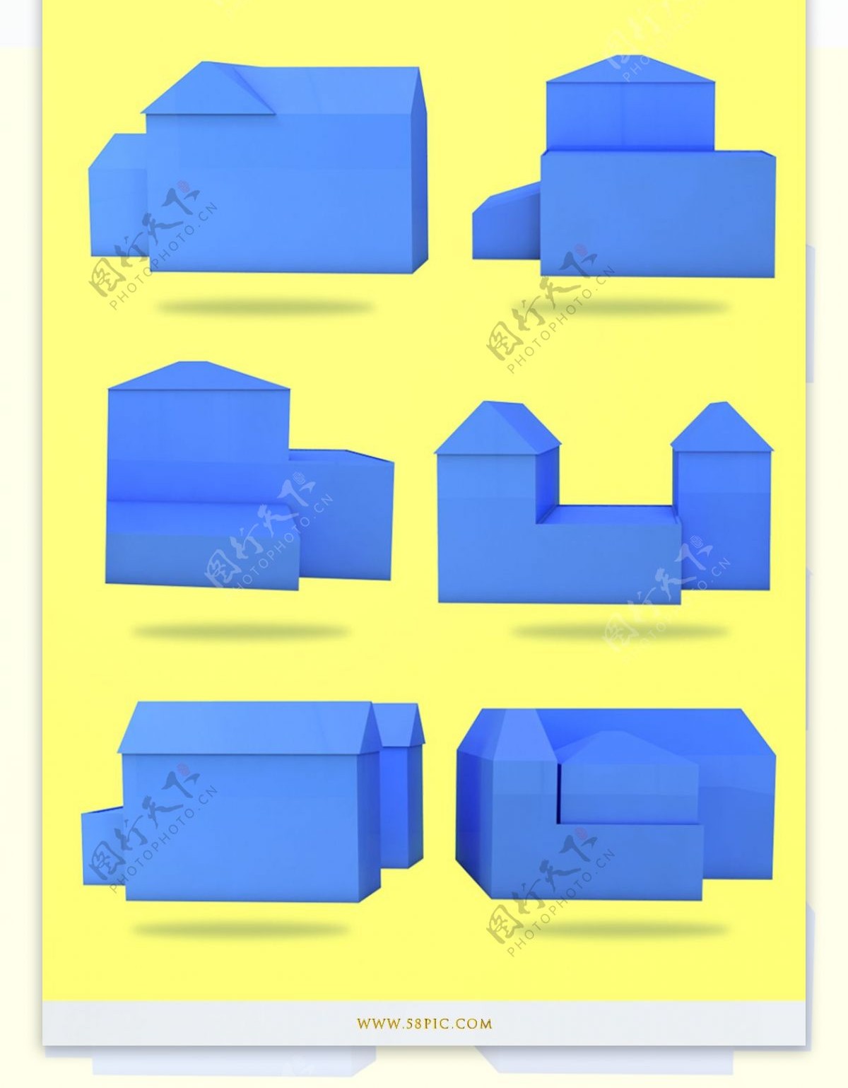建筑物设计房地产设计元素黄蓝