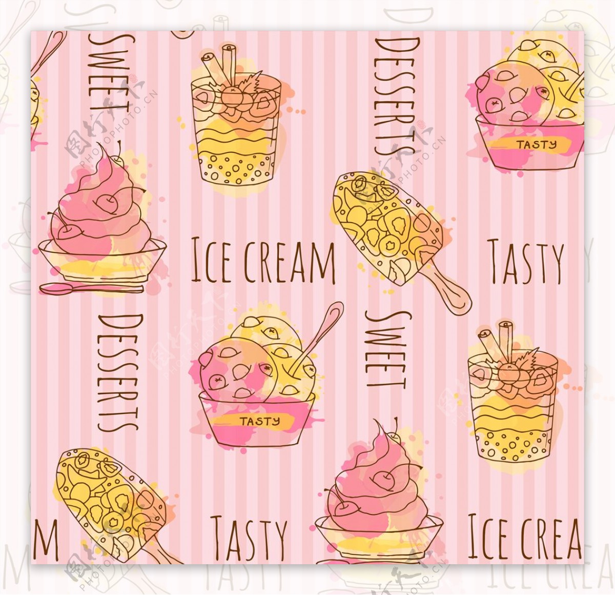 卡通冰淇淋图案