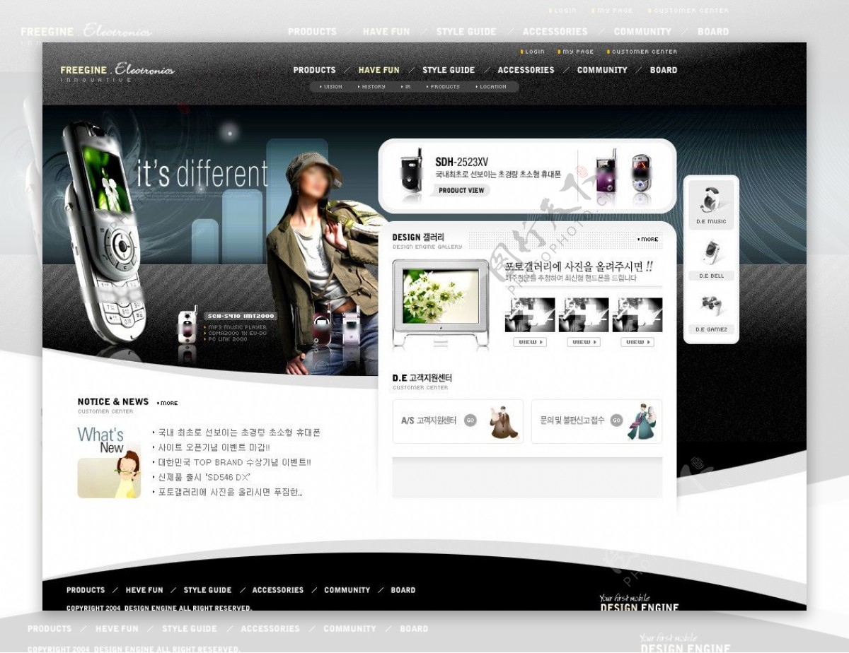 网页UI设计黑色模版