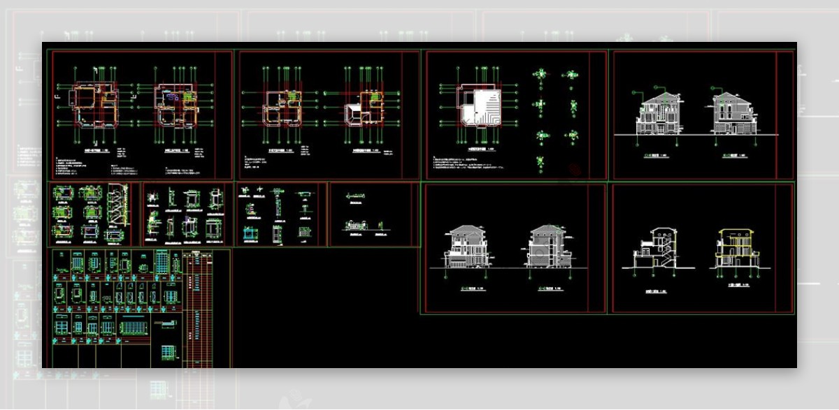 CAD自建房施工图别墅施工图