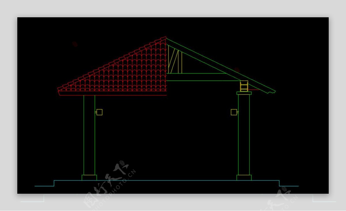 亭子廊子建筑结构详图CAD