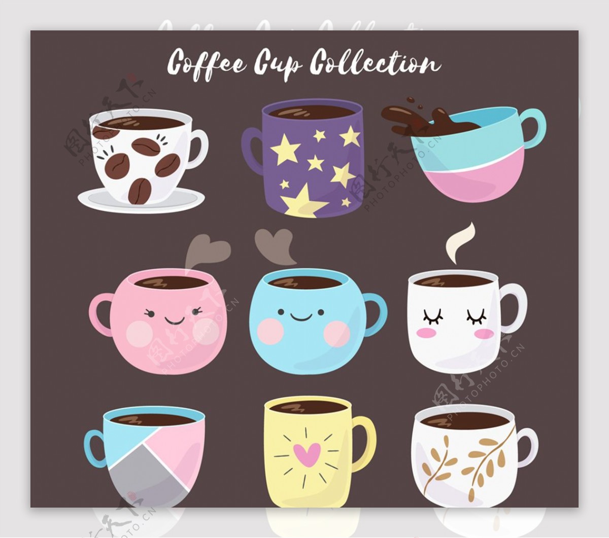 9款彩绘可爱咖啡杯