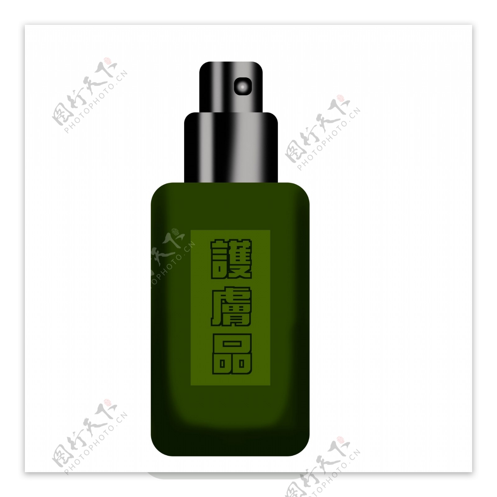 绿色简约护肤品瓶子设计