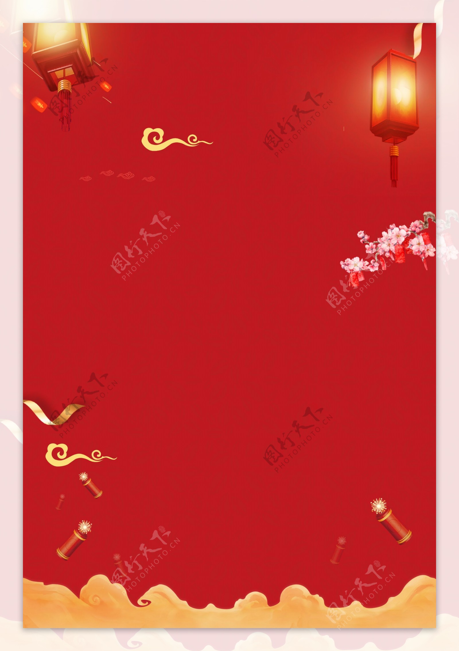 中国风红色双十一海报背景素材