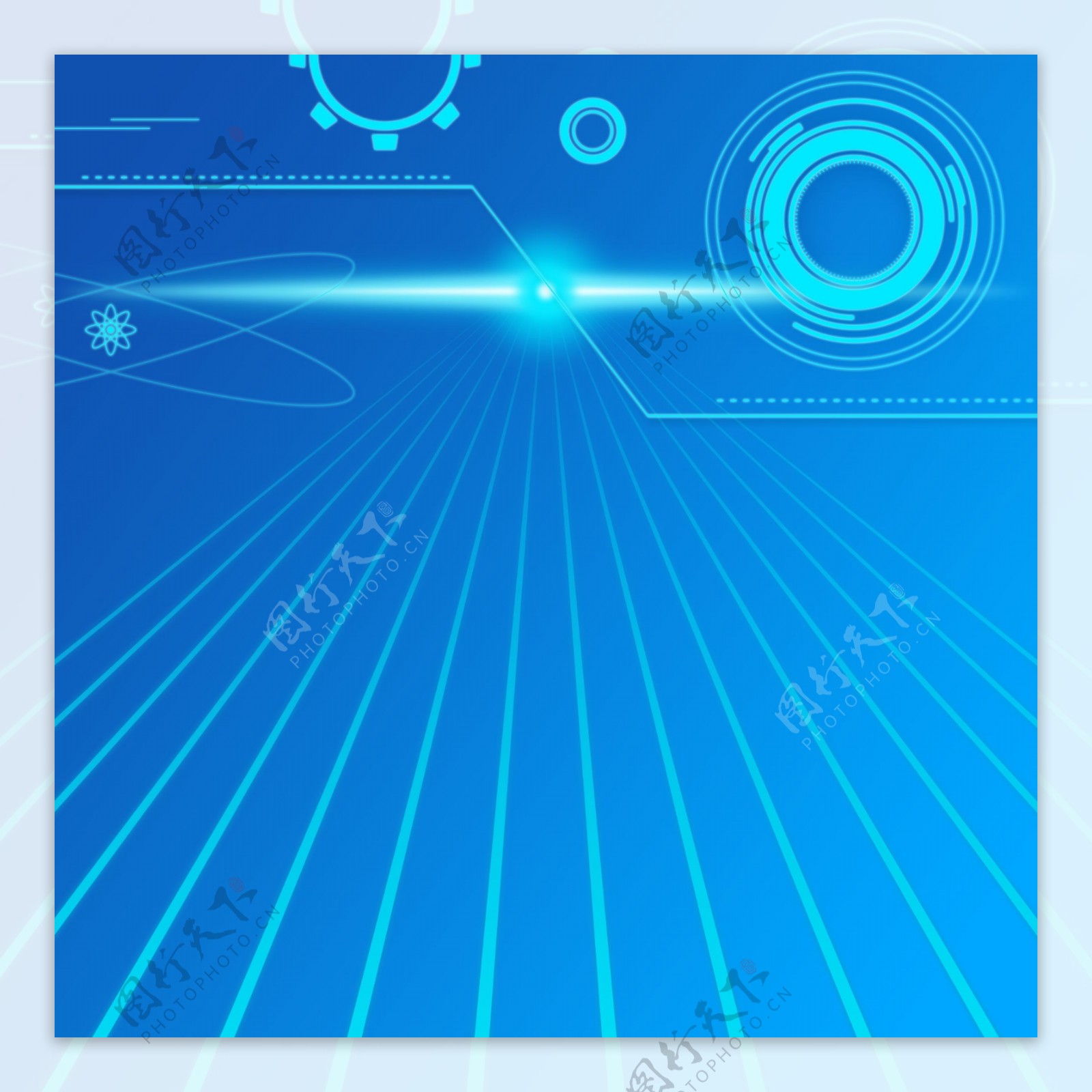 全原创科技光线条圆圈蓝色背景素材