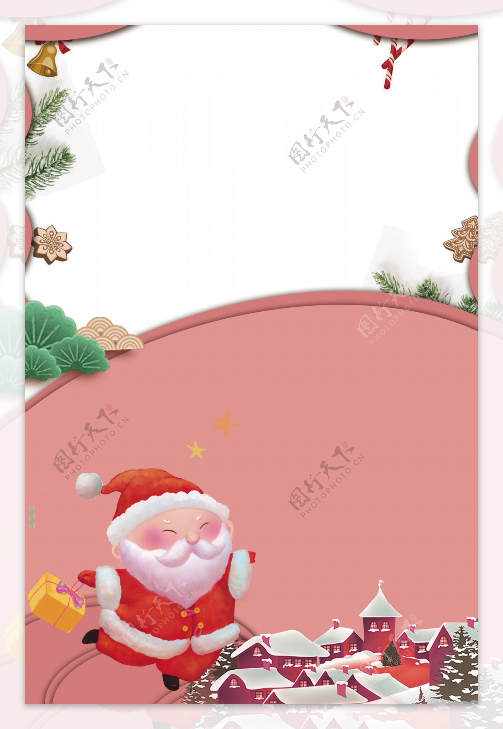 礼品盒圣诞老人西方节日圣诞节广告背景图