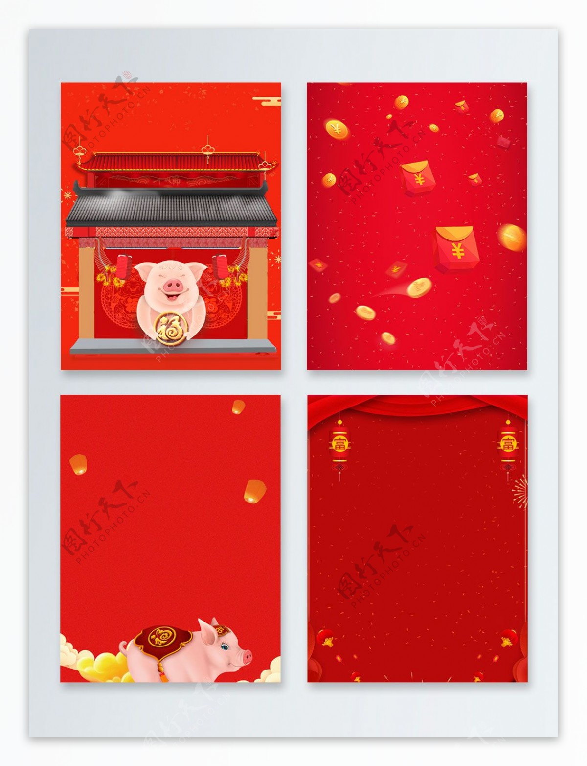 猪年中国风新春广告背景