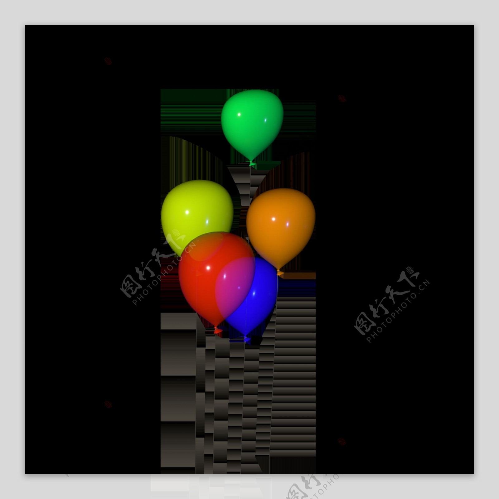彩色气球立体漂浮矢量素材