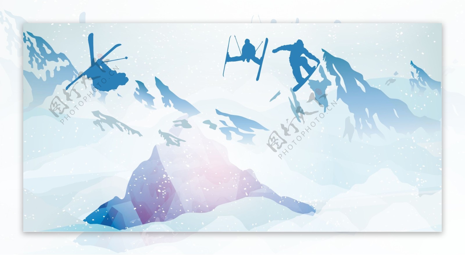冬季雪场激情滑雪背景设计