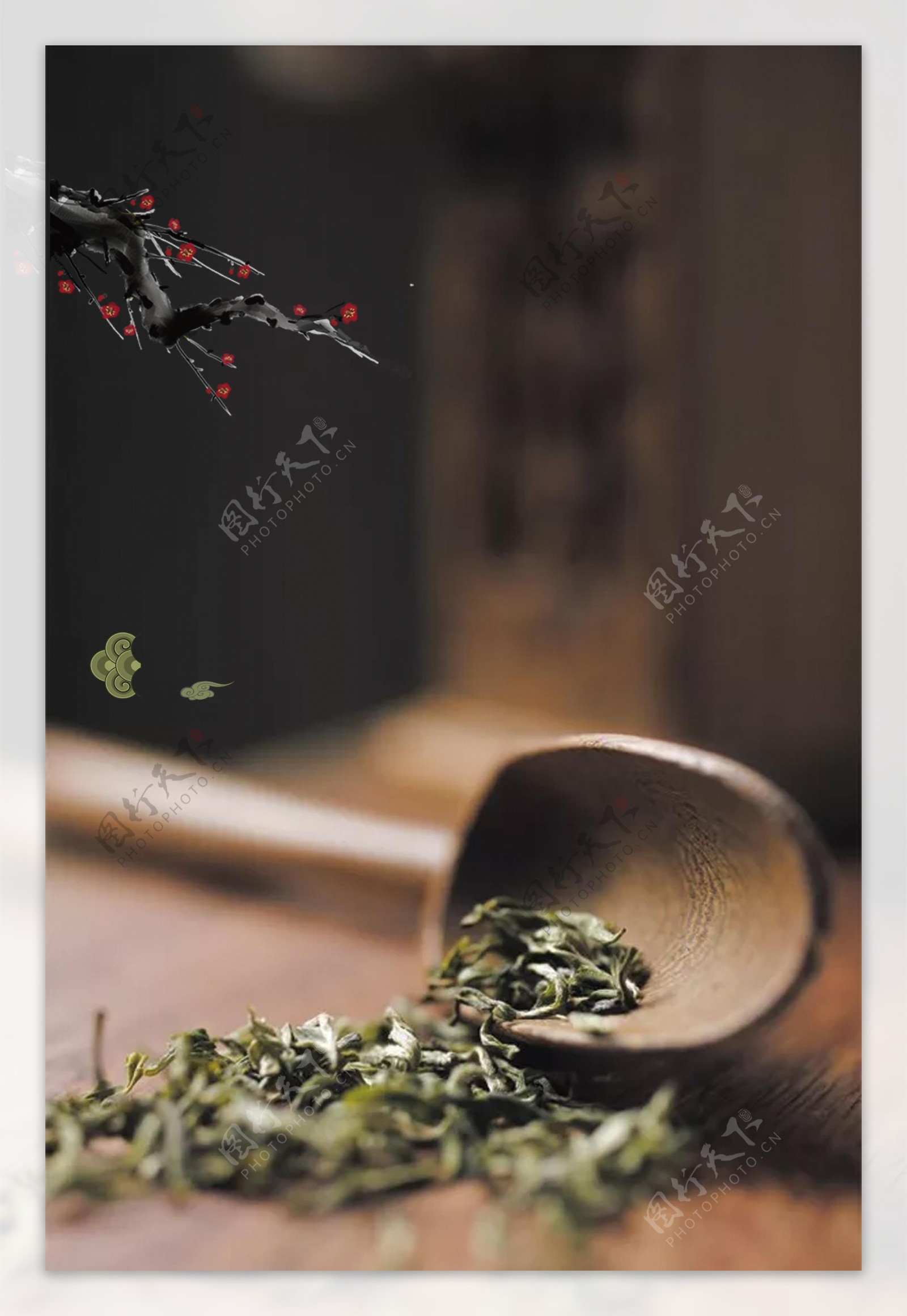 中国传统茶道海报背景