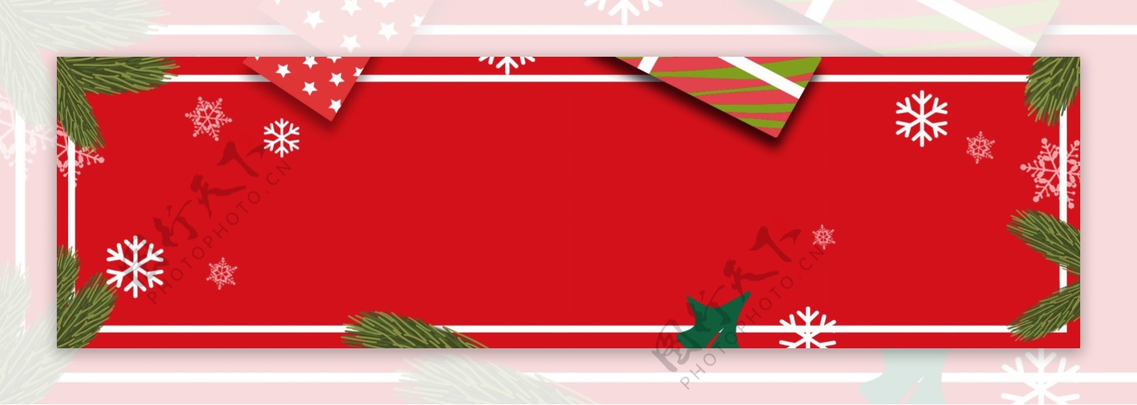 手绘手套圣诞节卡通banner背景