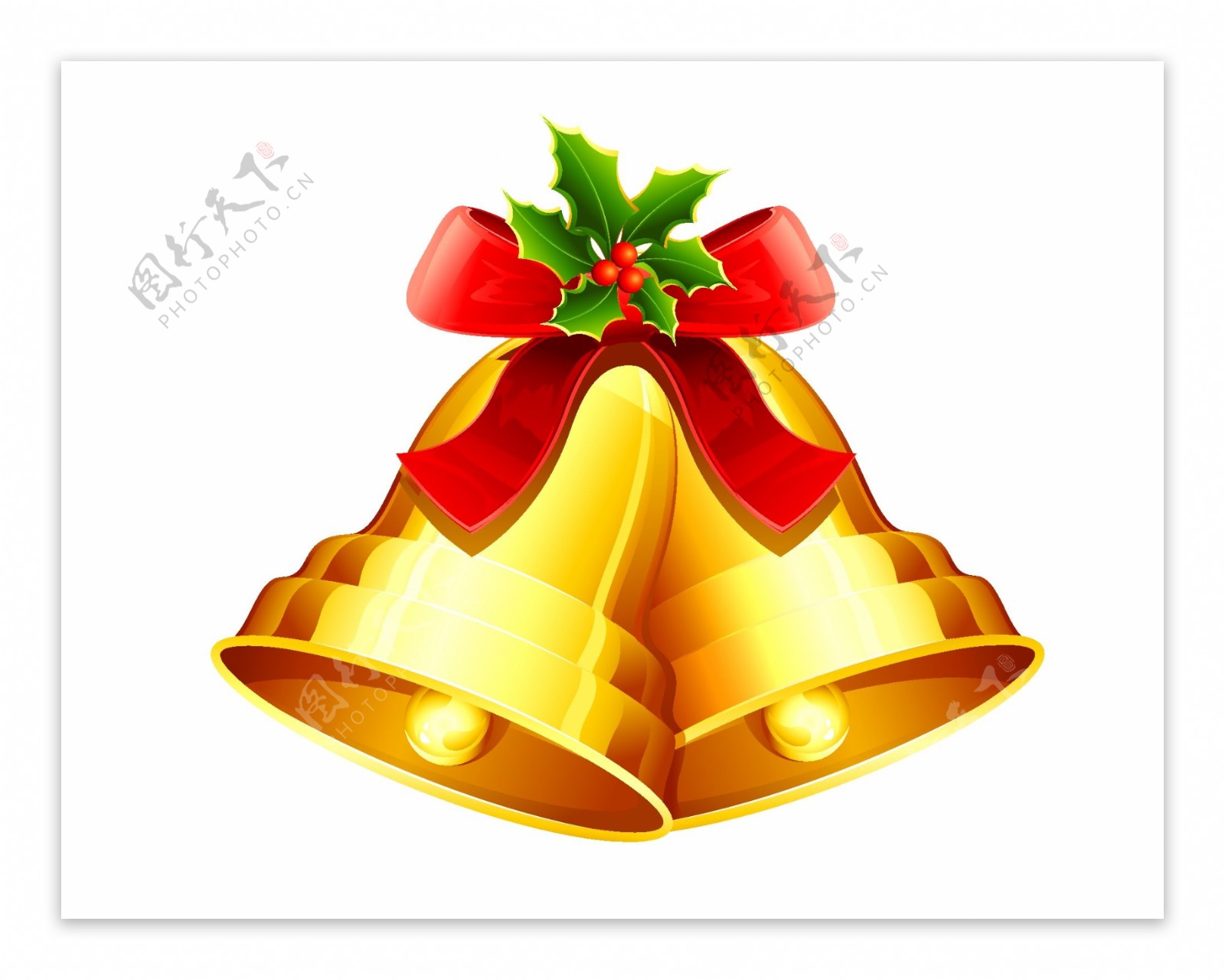 矢量金色铃铛圣诞装饰元素