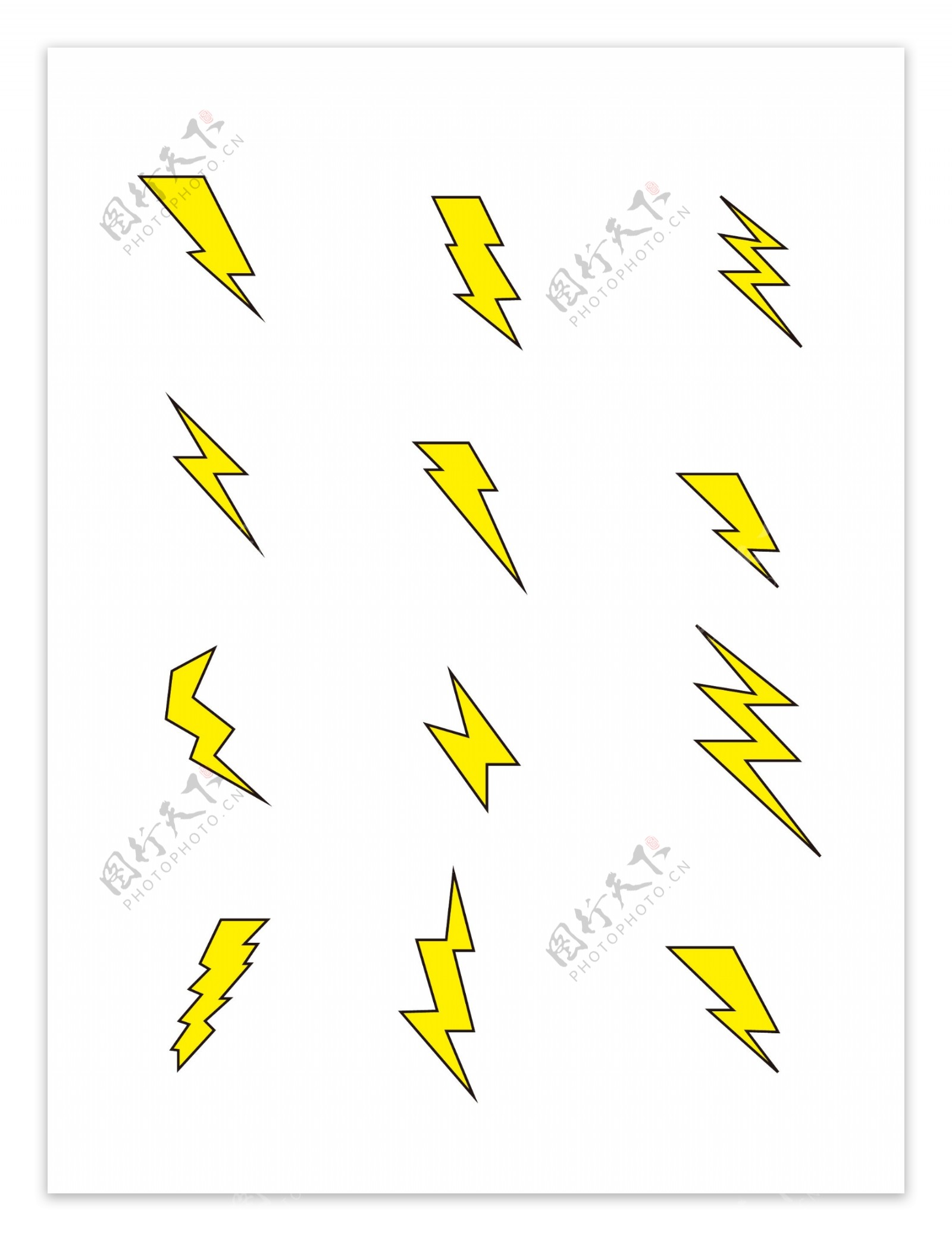 闪电金色卡通立体简约矢量图标符号可商用