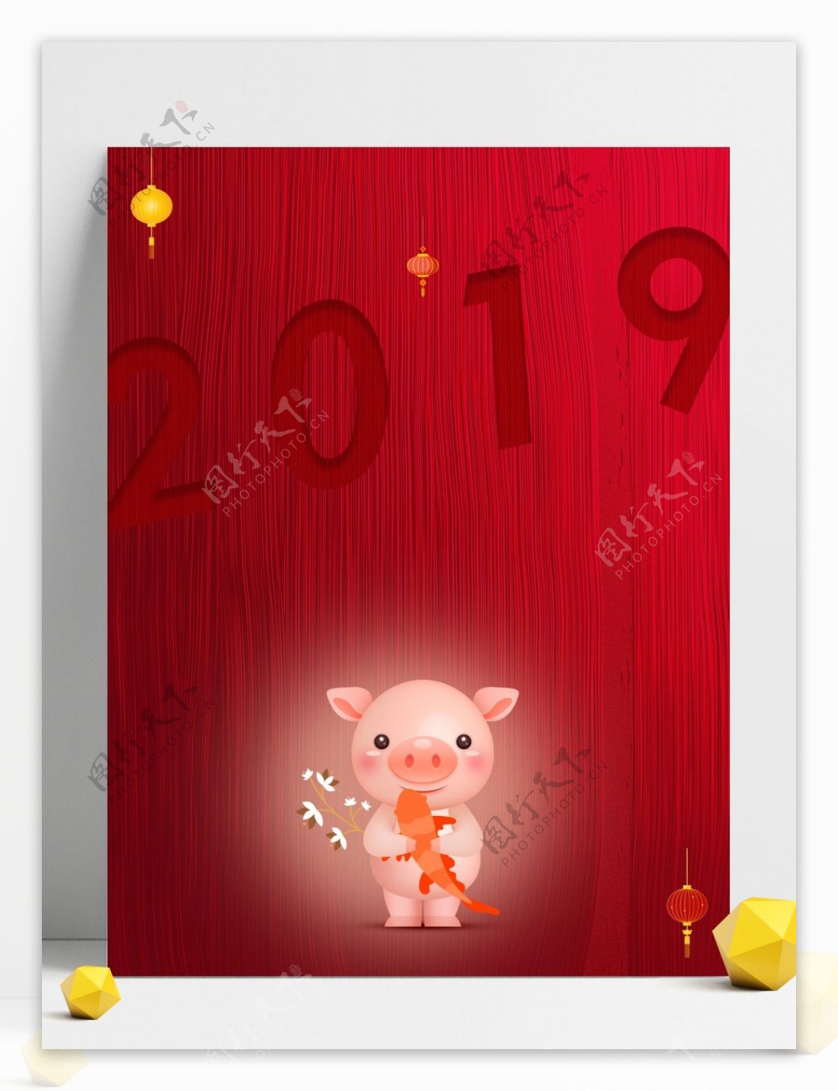 2019猪年新年背景设计