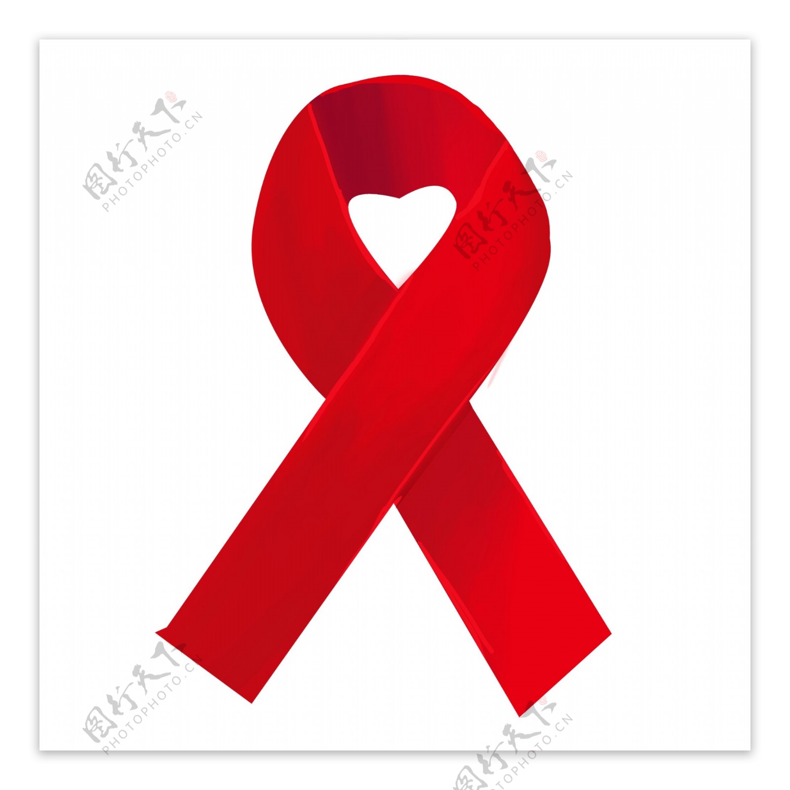 红色简约艾滋病图标元素