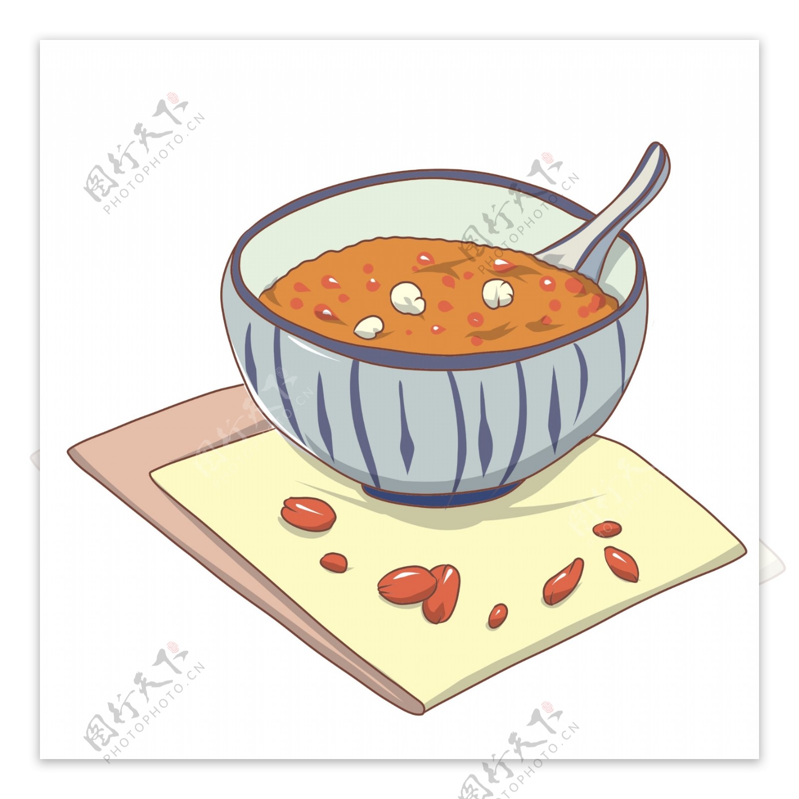 手绘一碗红豆薏米粥