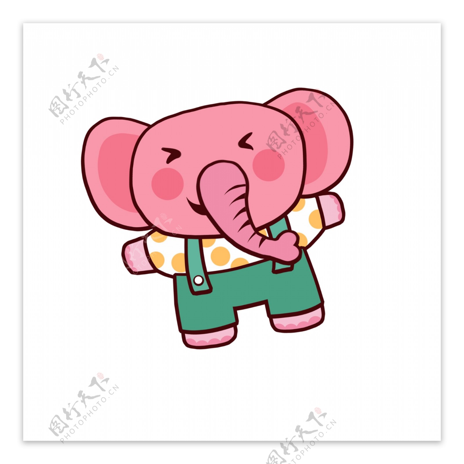 卡通可爱粉色大象设计可商用元素