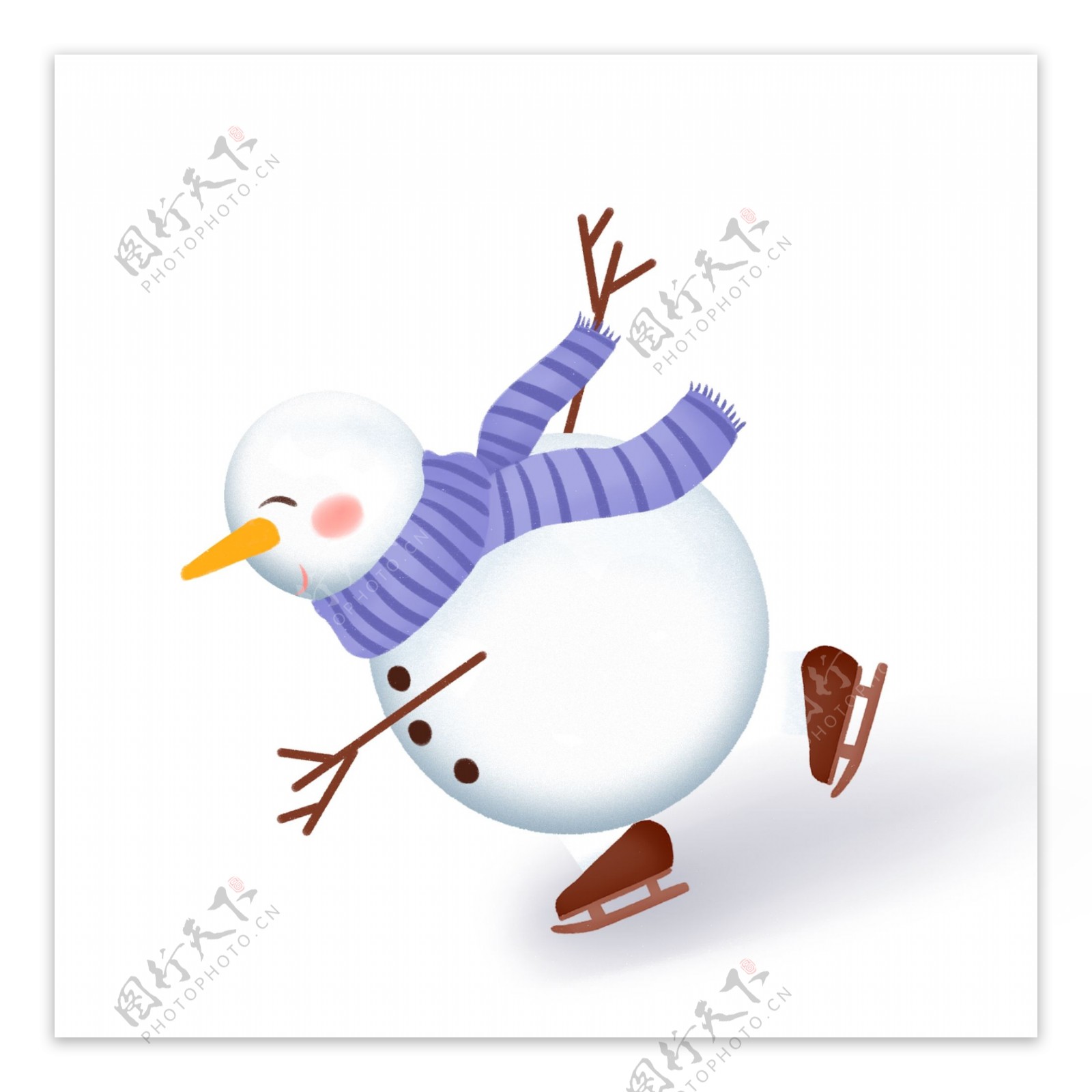 立冬滑雪的雪人卡通可爱设计