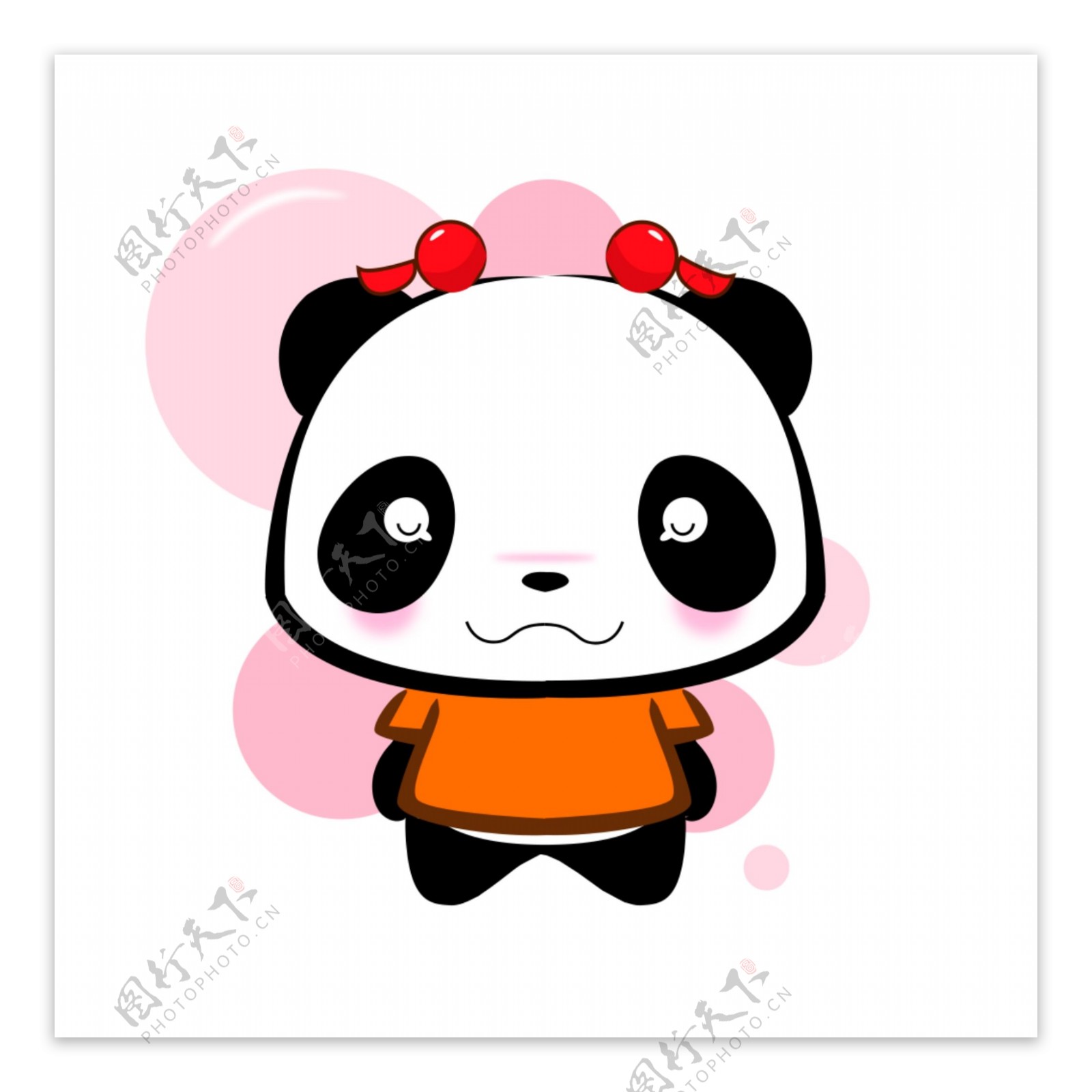 粉色熊猫害羞表情包表情设计