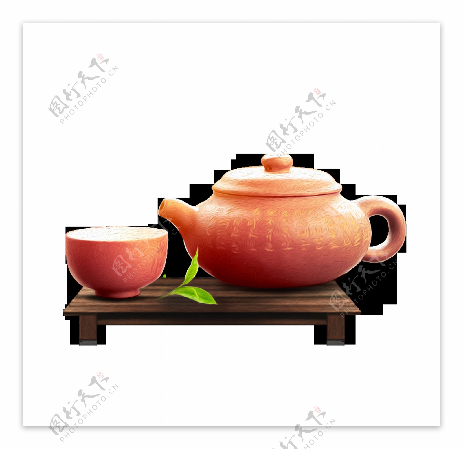 质感茶壶茶杯装饰素材