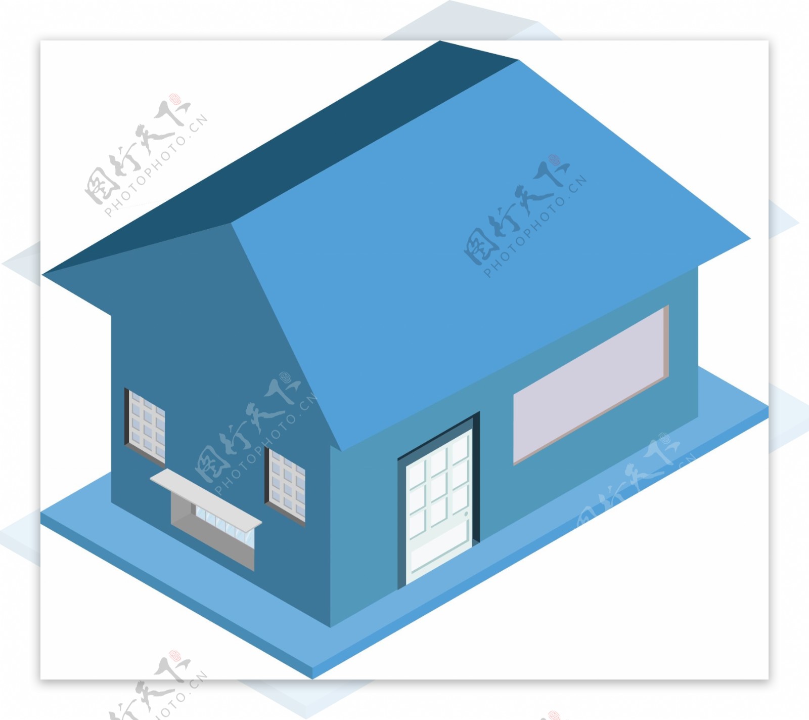 2.5D房屋建筑简单设计AI素材