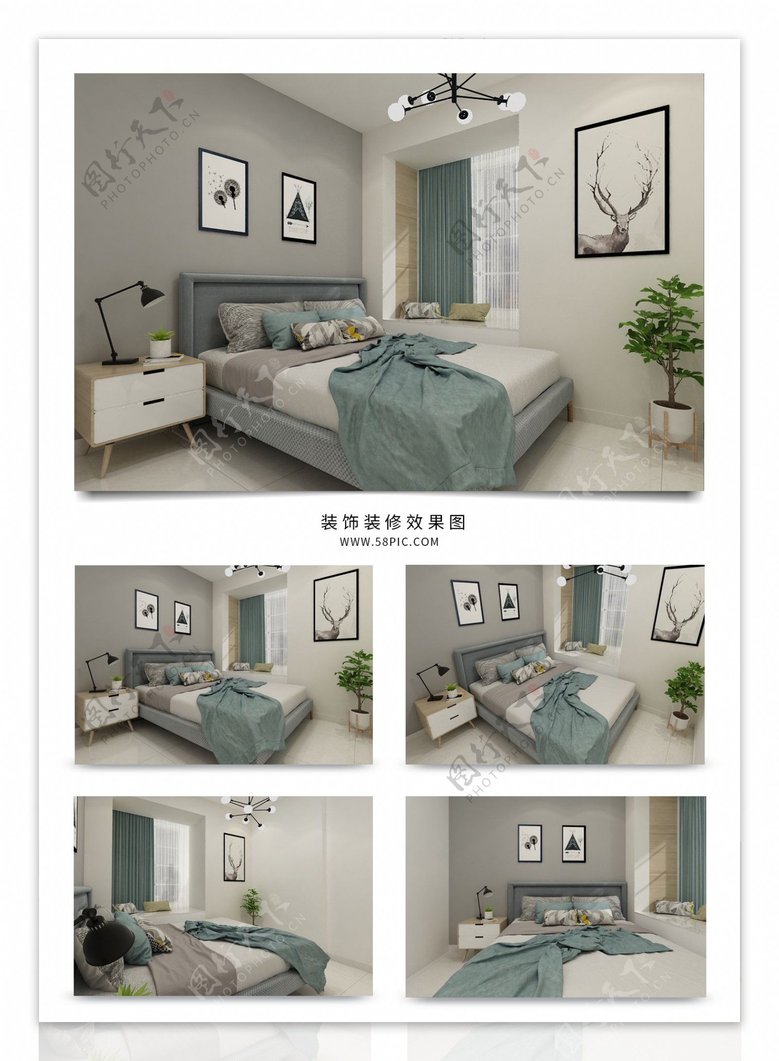 现代风格简约卧室装修设计效果图