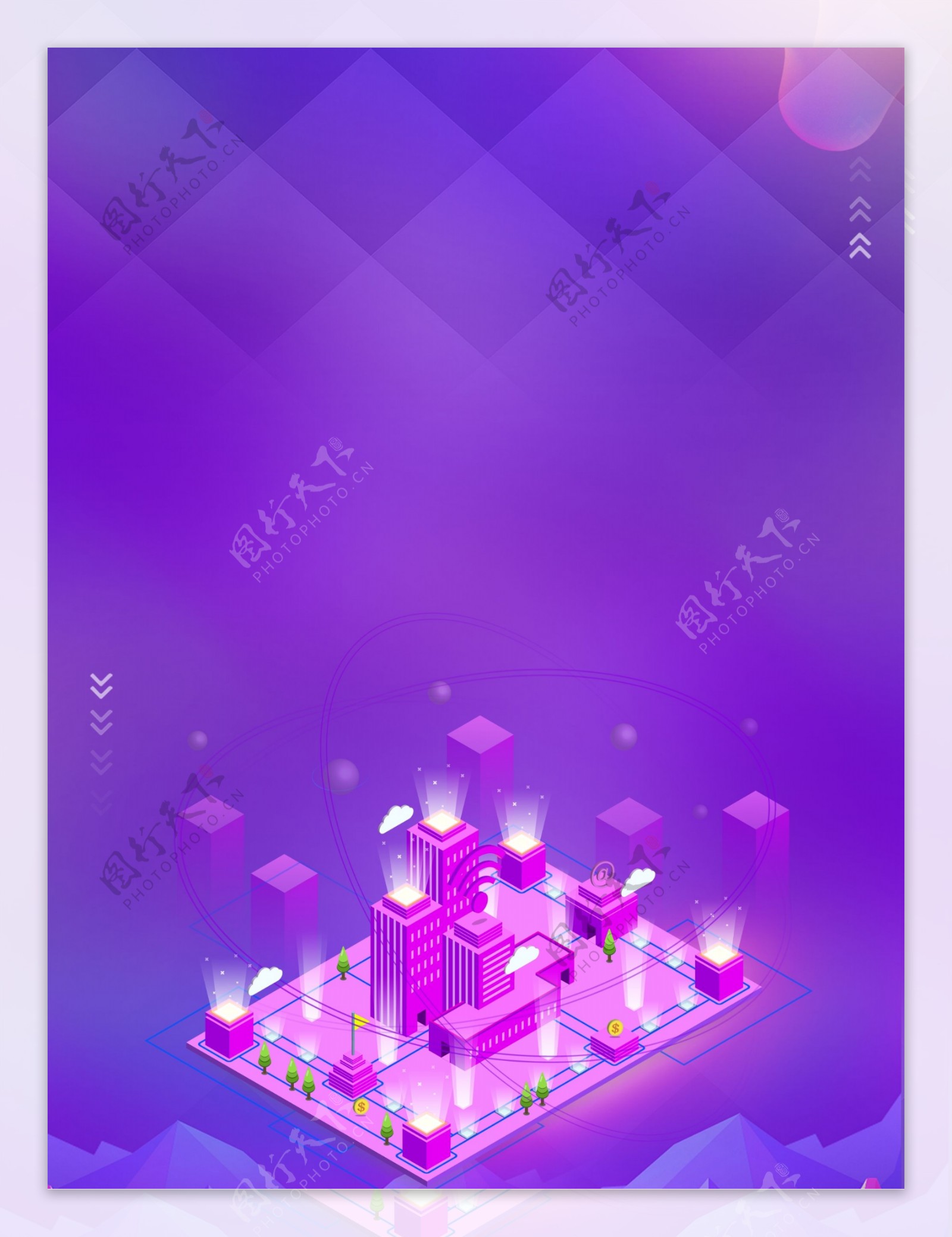 紫色智能科技背景设计