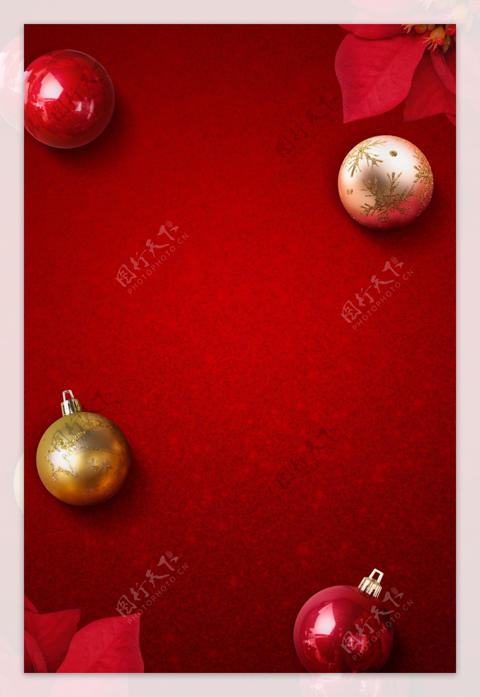 红色圣诞节装饰背景设计