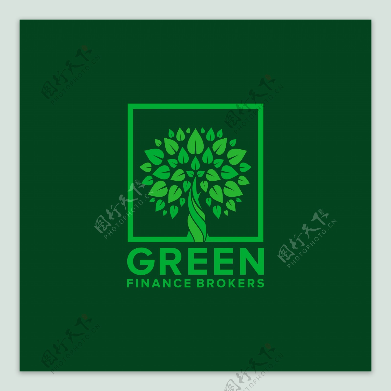 绿色树木树叶logo标志设计