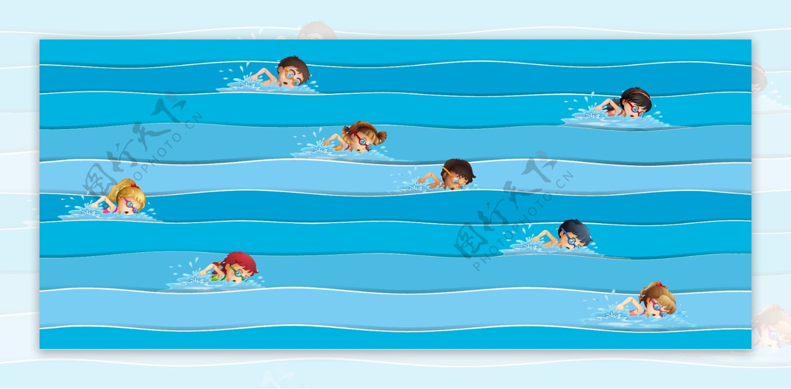 儿童比赛游泳