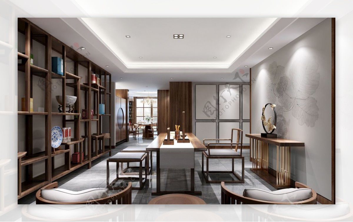 新中式客餐厅3Dmax模型