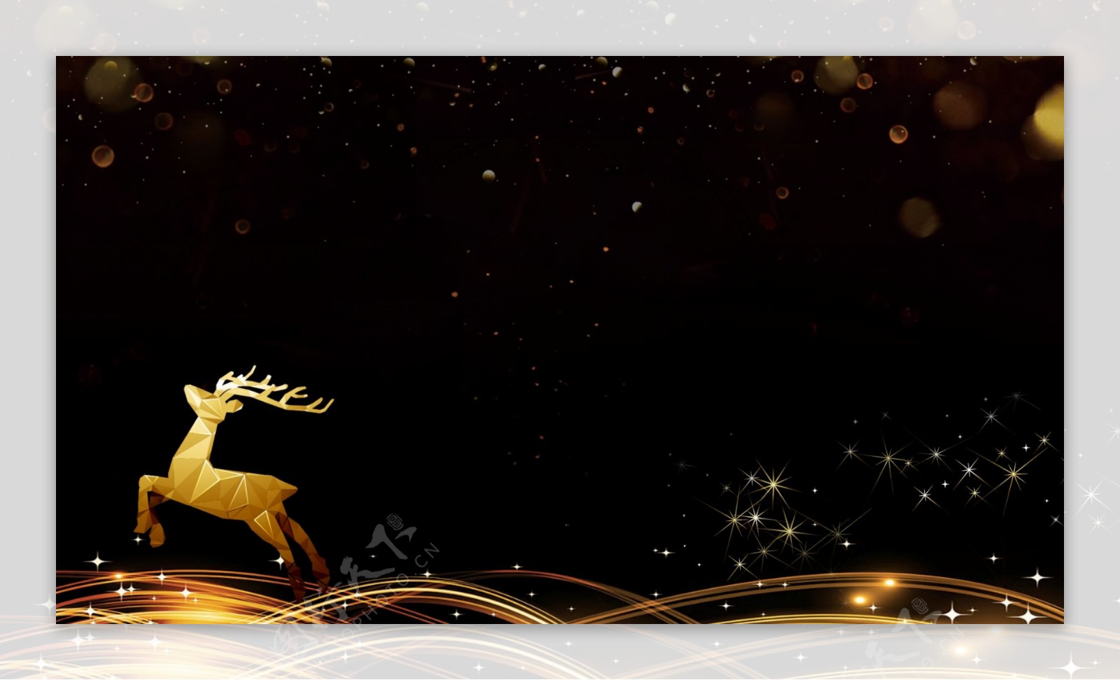 黑金风麋鹿圣诞节背景素材