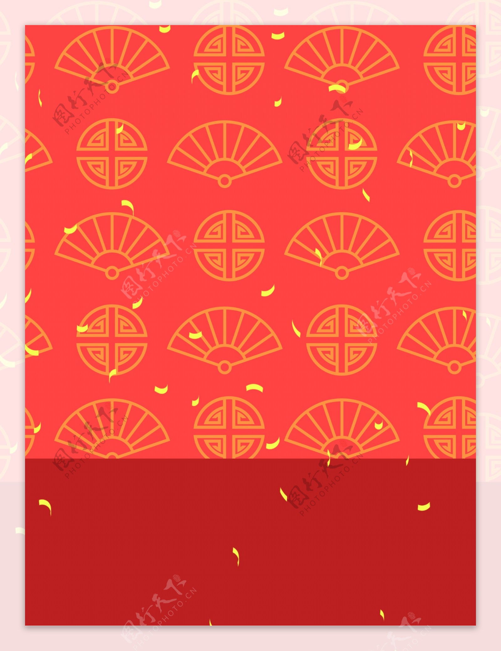 红色中国风新年主题背景设计