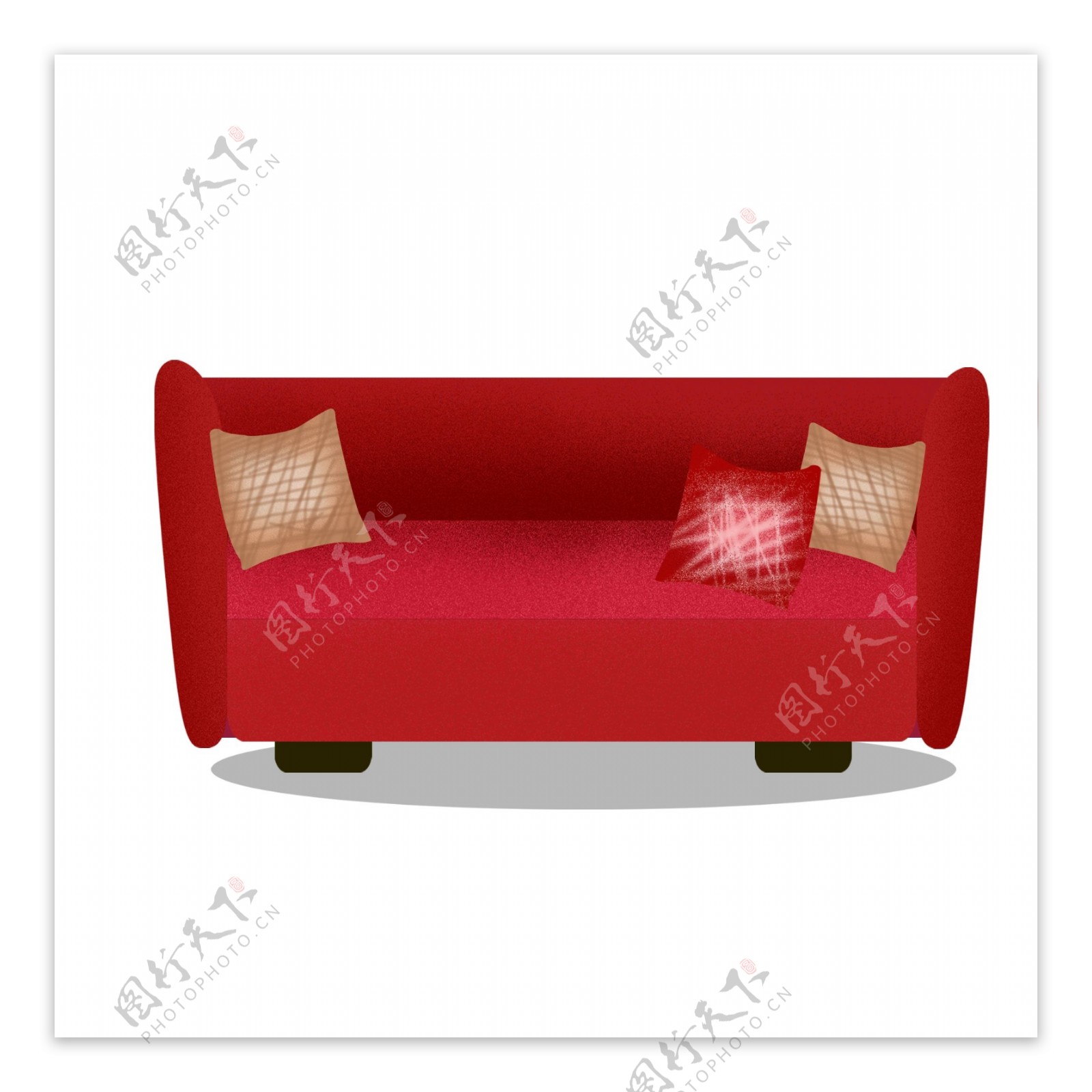 红色喜庆沙发元素设计