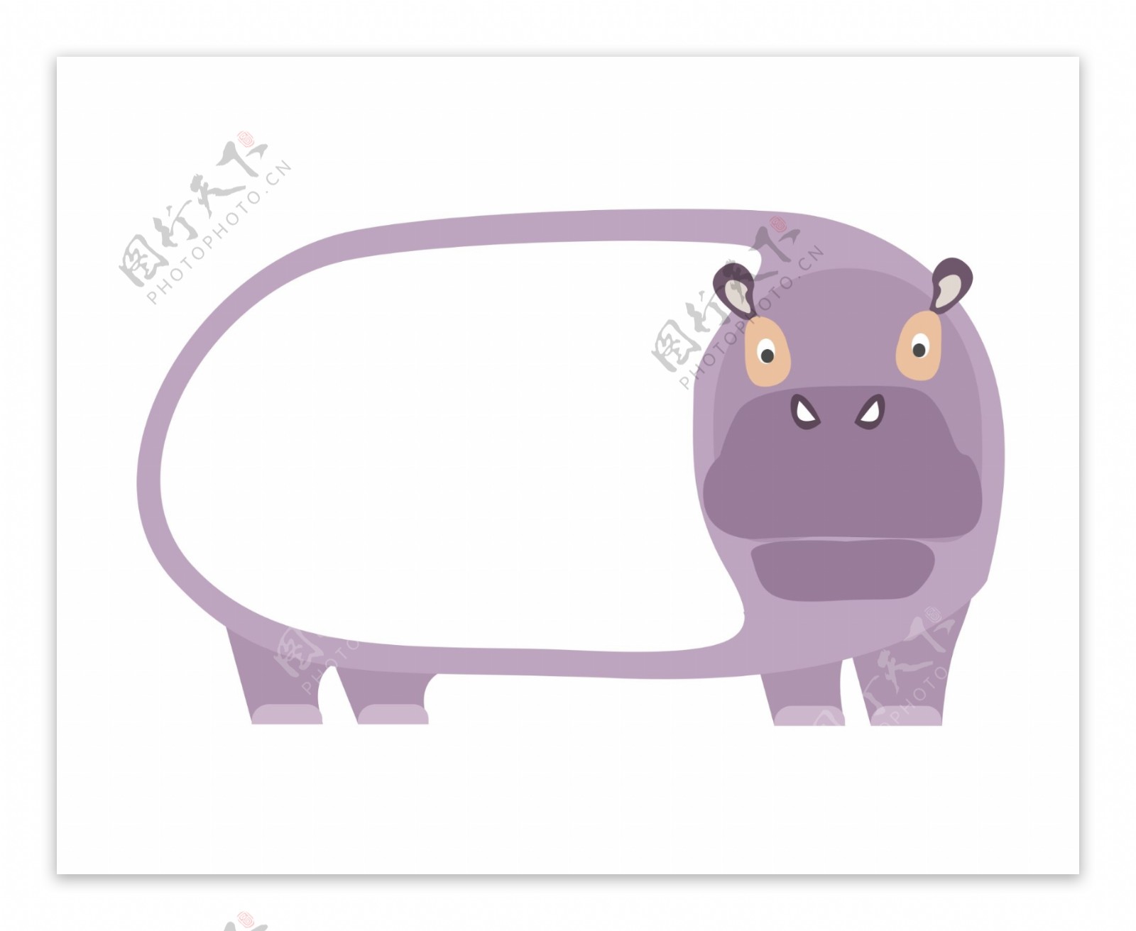手绘紫色牛边框插画