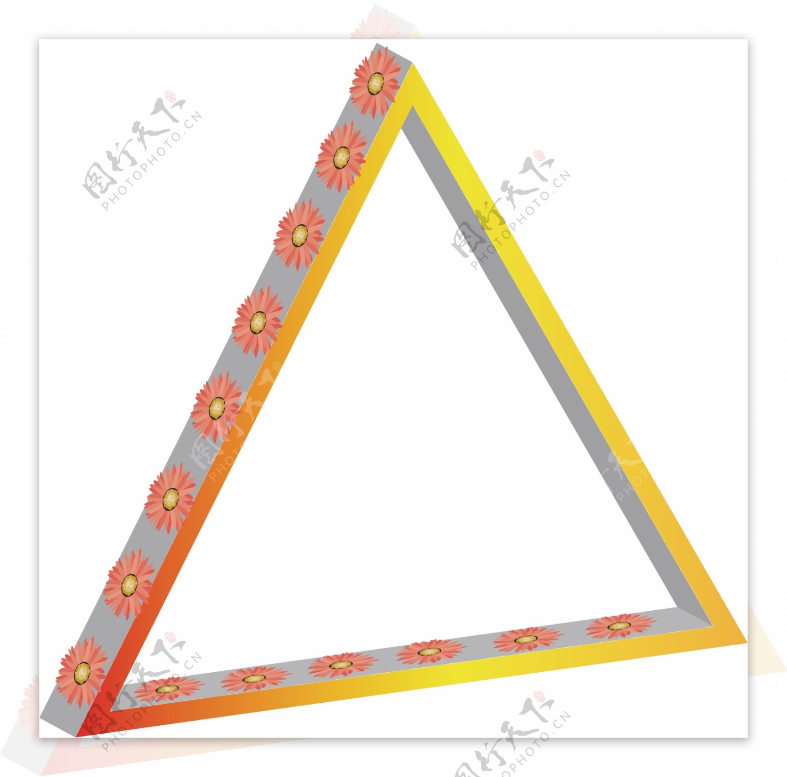 三角形立体喜庆边框