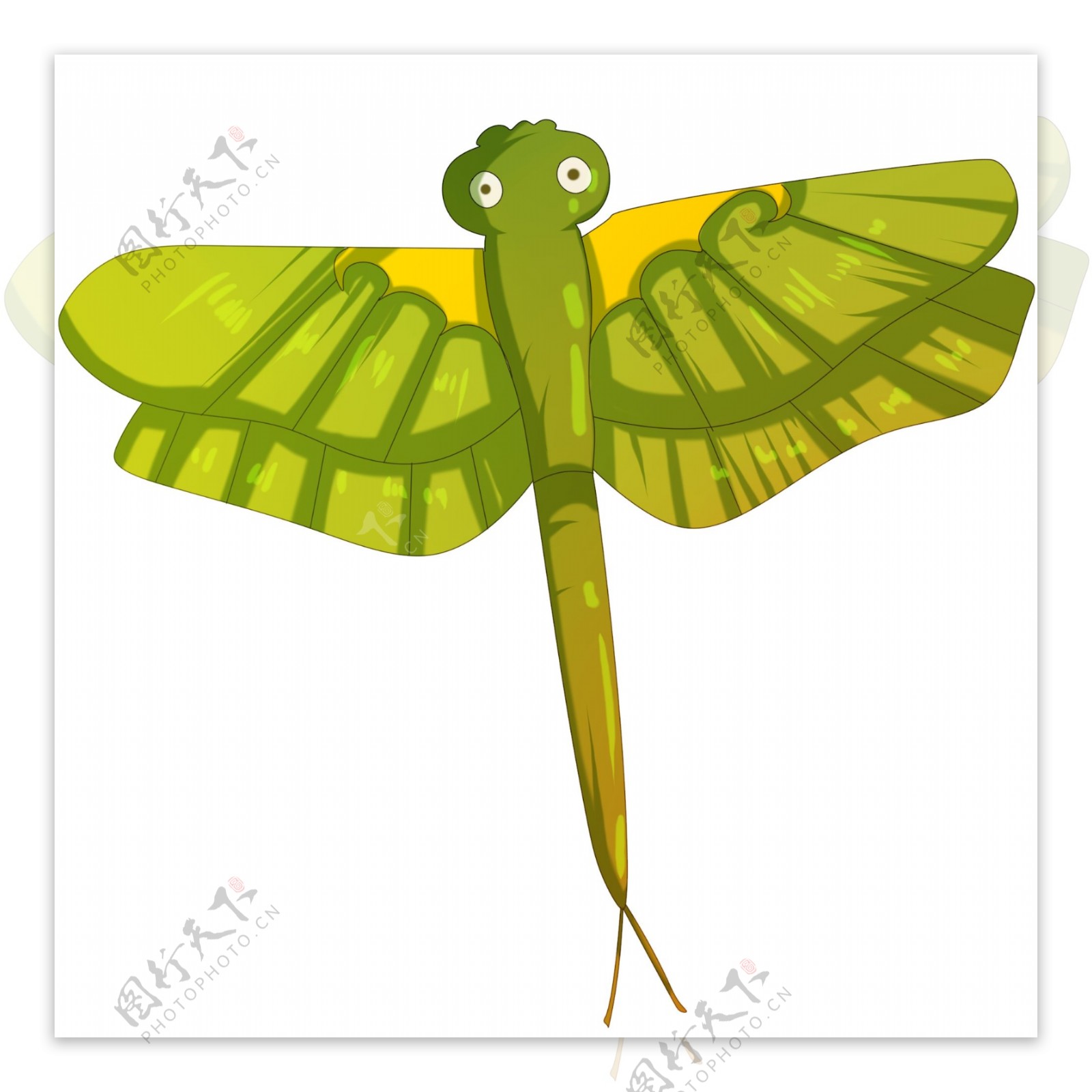 绿色的蜻蜓风筝筝插画