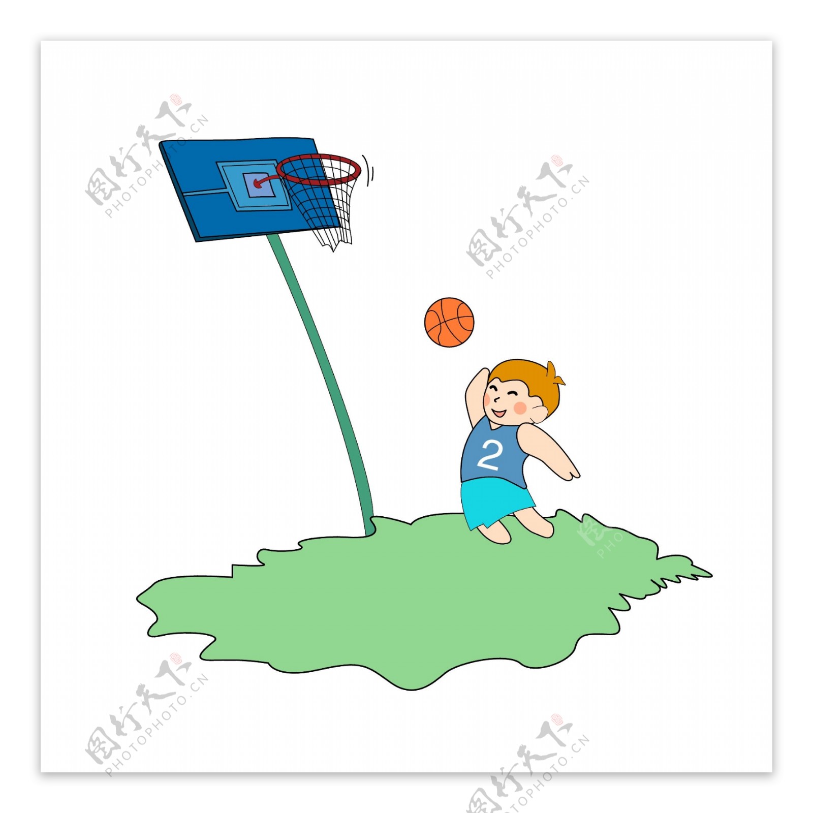 打篮球场景插画元素可商用