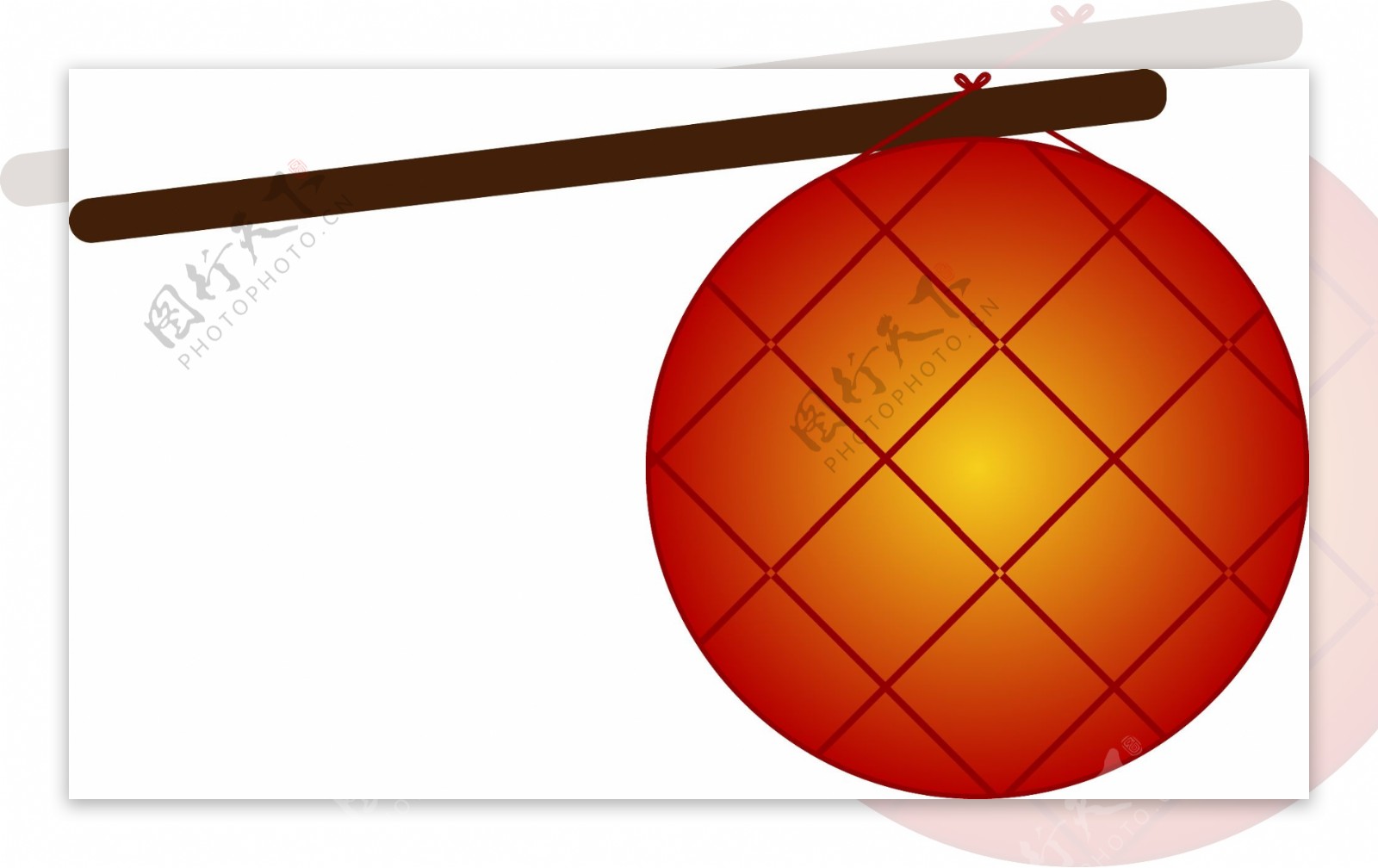 春节传统元素手提圆形灯笼红色喜庆