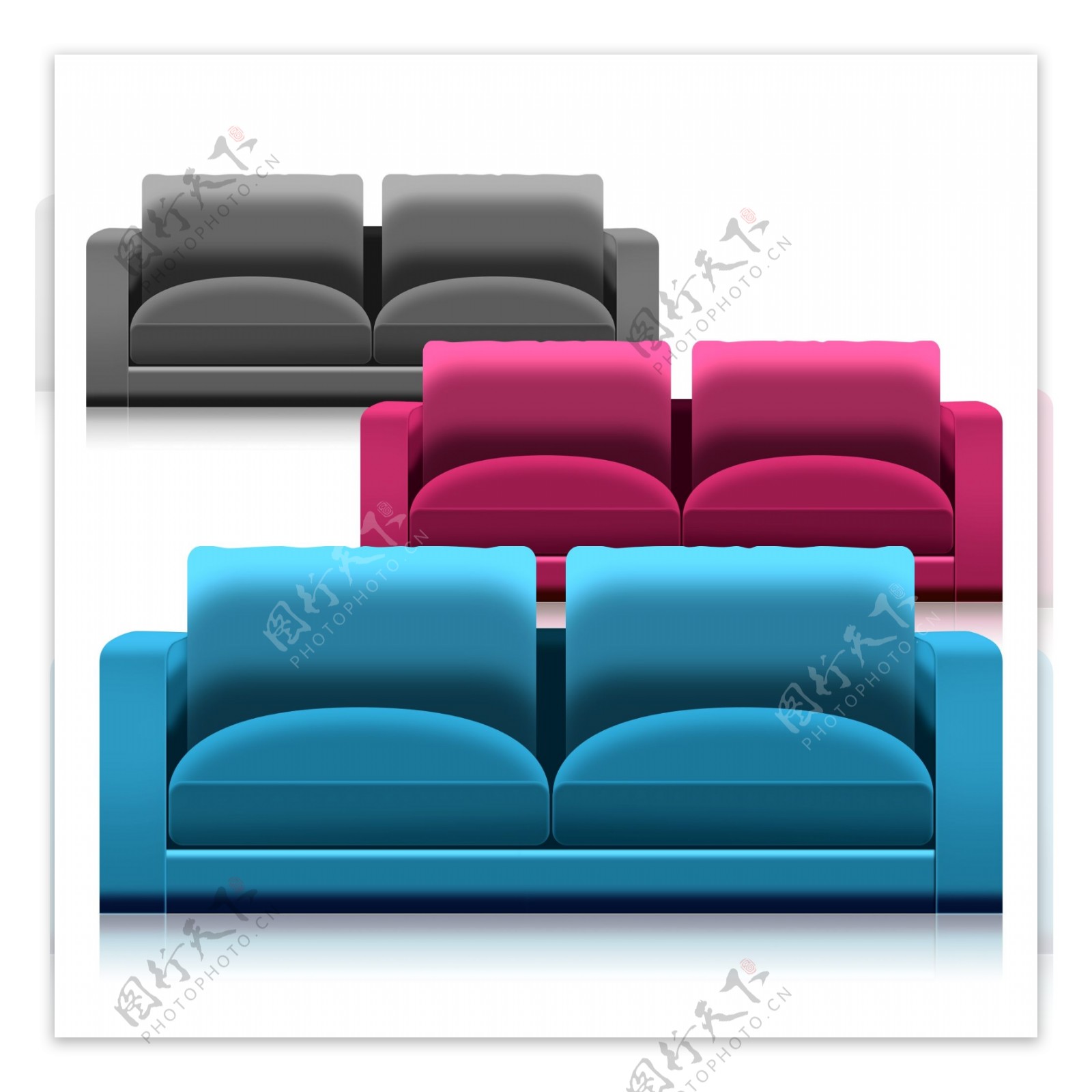 生活用品沙发效果图案可商用素材