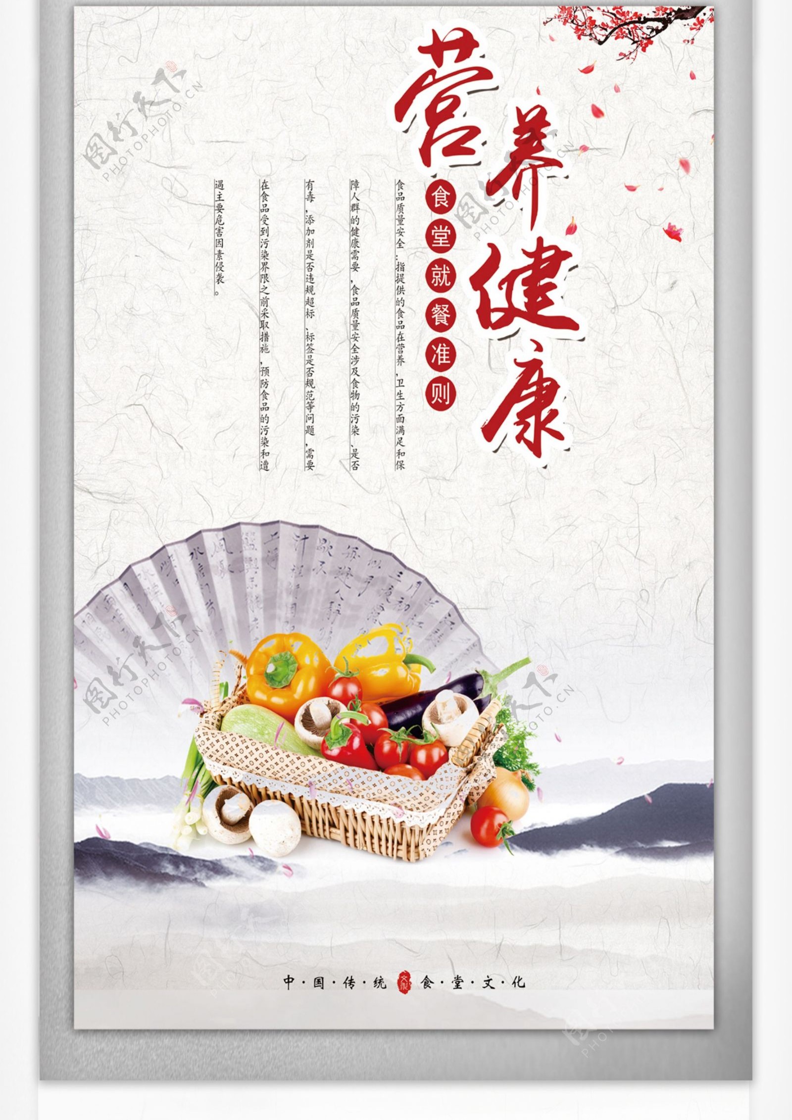 中国风创意时尚食堂文化宣传挂画模板