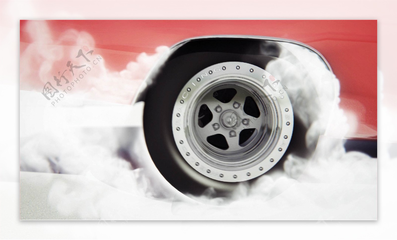 轮胎转动烟雾logo展示