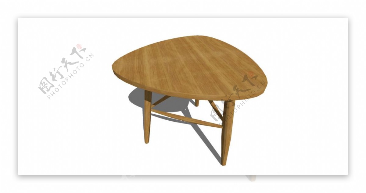 棕色家具桌子su模型综合效果图